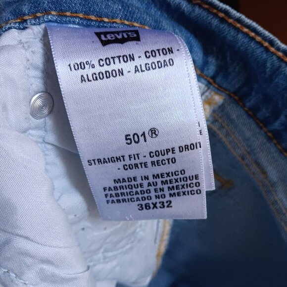 36x32 Men's Levis 501 Stretch Denim Jeans Dusty Fade Buttonfly Grunge Rock Indy - Picture 7 of 7